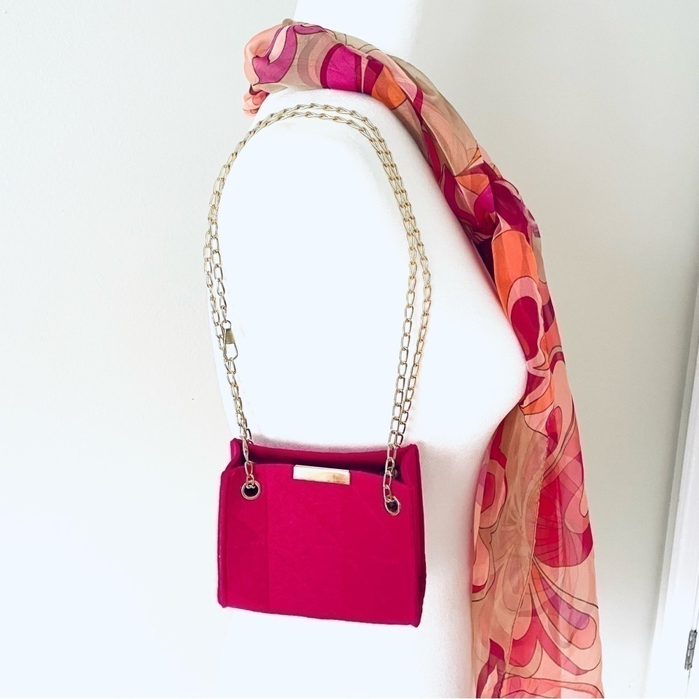 NWOT Barbie Style Hot Pink Square Evening Bag Women Mini Purse Girls